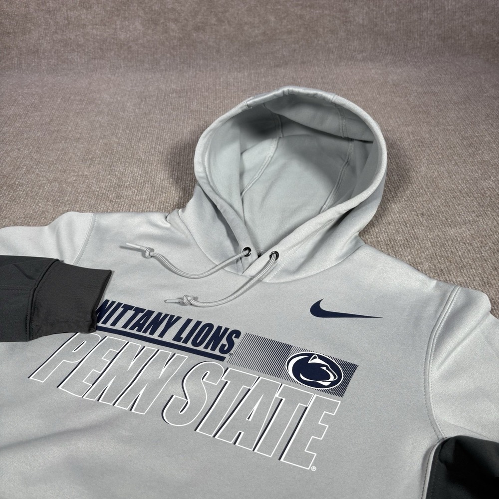 Nike Penn State Nittany Lions Hoodie Sweatshirt Mens S Pullover Gray On Field